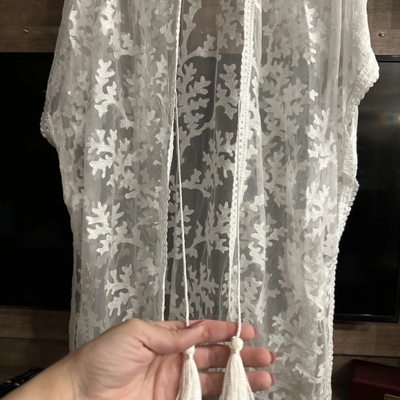 Chico's Ivory Lace Open Cardigan - Picture 6 of 7